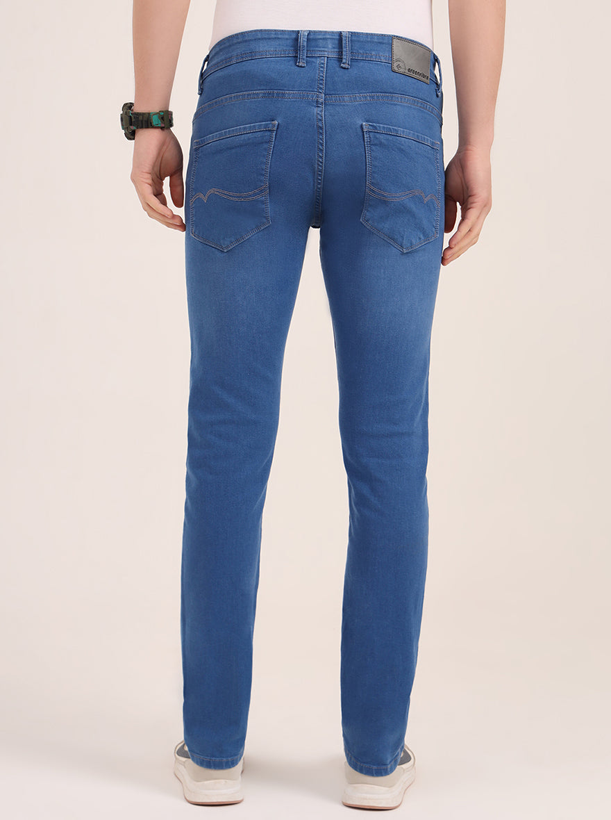 Blue Washed Narrow Fit Jeans | Greenfibre