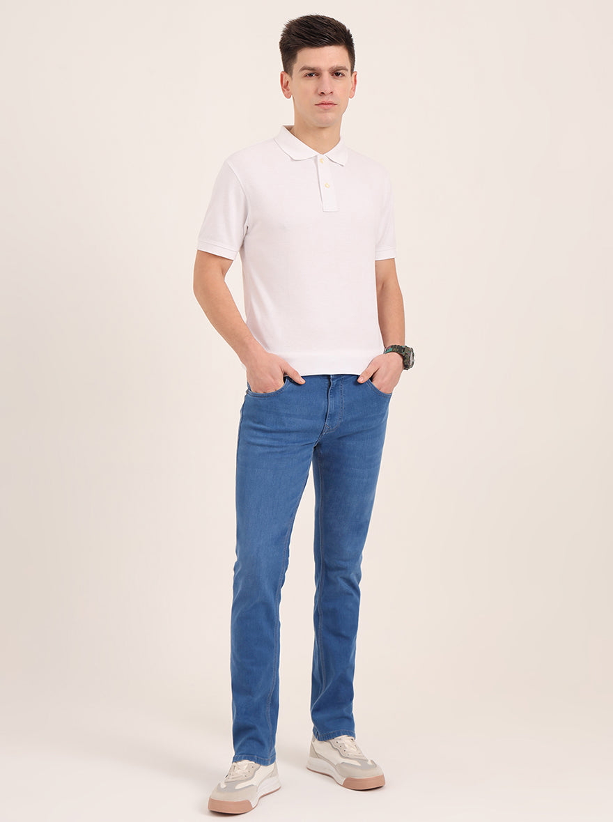 Blue Washed Narrow Fit Jeans | Greenfibre