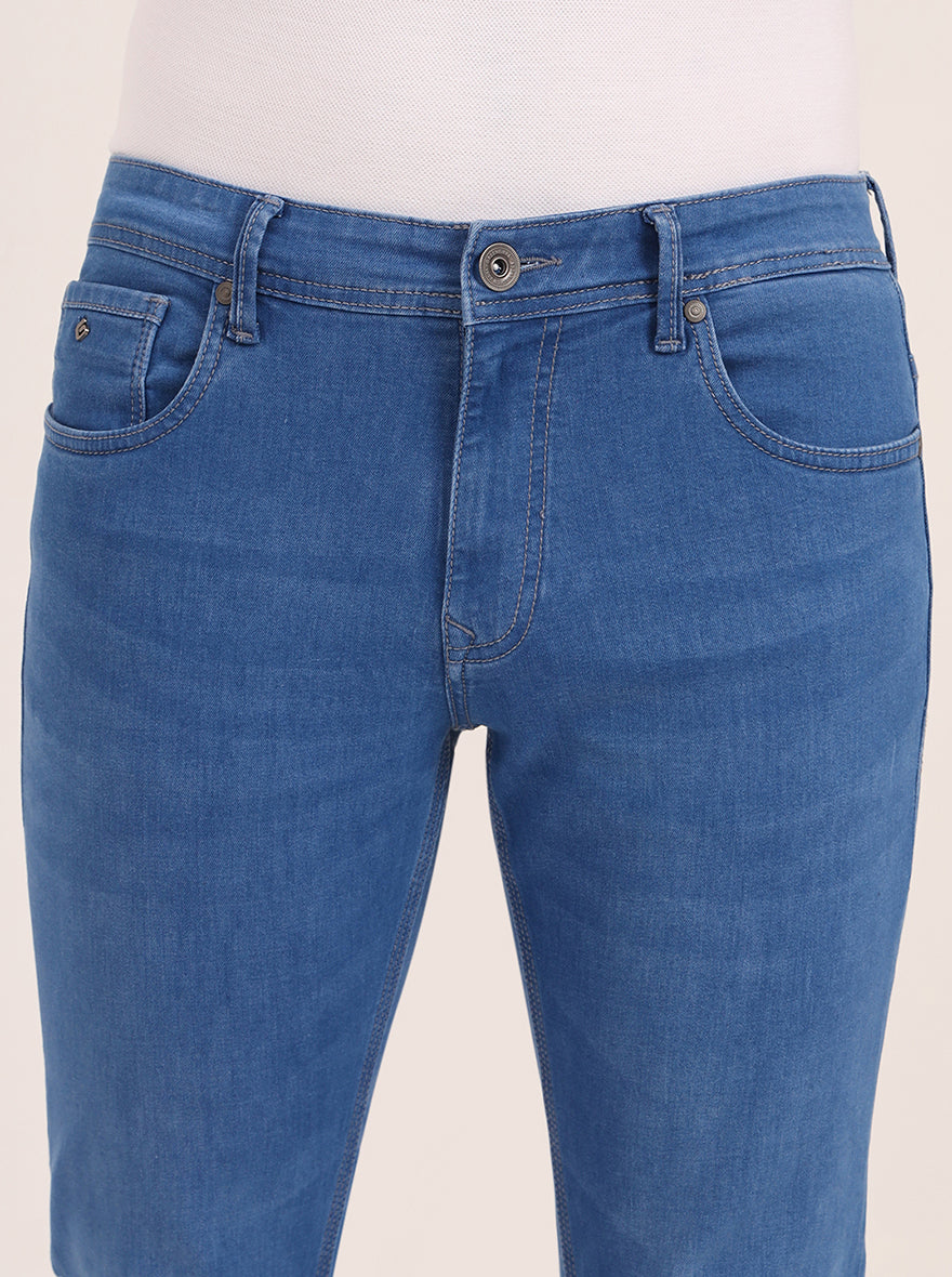 Blue Washed Narrow Fit Jeans | Greenfibre