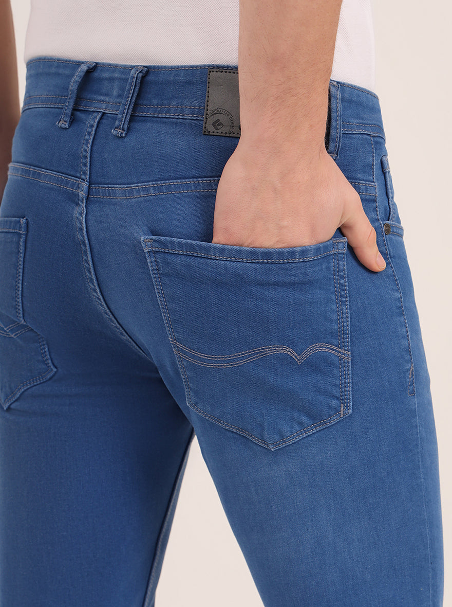 Blue Washed Narrow Fit Jeans | Greenfibre