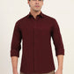 Maroon Solid Slim Fit Semi Casual Shirt | Greenfibre