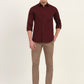 Maroon Solid Slim Fit Semi Casual Shirt | Greenfibre