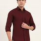 Maroon Solid Slim Fit Semi Casual Shirt | Greenfibre