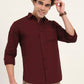 Maroon Solid Slim Fit Semi Casual Shirt | Greenfibre