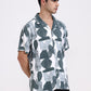 Green & White Printed Slim Fit Casual Shirt | Greenfibre