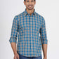 Blue Checked Smart Fit Semi Casual Shirt | Greenfibre