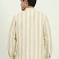 Yellow Striped Slim Fit Party Wear Kurta | Greenfibre