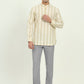 Yellow Striped Slim Fit Party Wear Kurta | Greenfibre