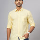 Yellow Solid Slim Fit Casual Shirt | Greenfibre