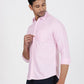 Pink Solid Slim Fit Casual Shirt | Greenfibre
