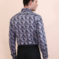 Grey Printed Slim Fit Party Wear Shirt | Greenfibre