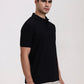 Black Solid Slim Fit Polo T-Shirt | Greenfibre