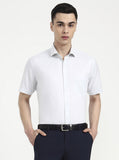 Light Grey Solid Regular Fit Formal Shirt | Greenfibre