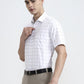 White & Grey Checked Regular Fit Formal Shirt | Greenfibre