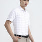 White & Grey Checked Regular Fit Formal Shirt | Greenfibre