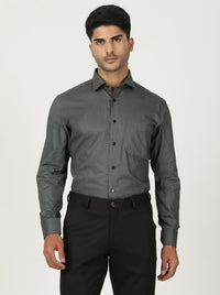 Green Printed Slim Fit Formal Shirt | Greenfibre