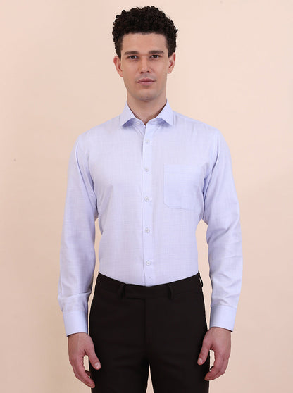 Sky Blue Solid Slim Fit Formal Shirt | Greenfibre