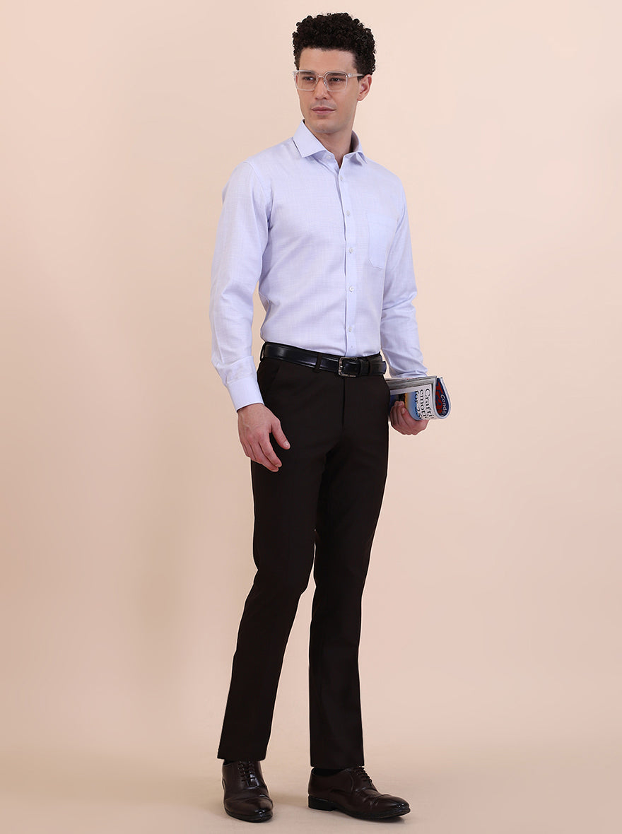 Sky Blue Solid Slim Fit Formal Shirt | Greenfibre