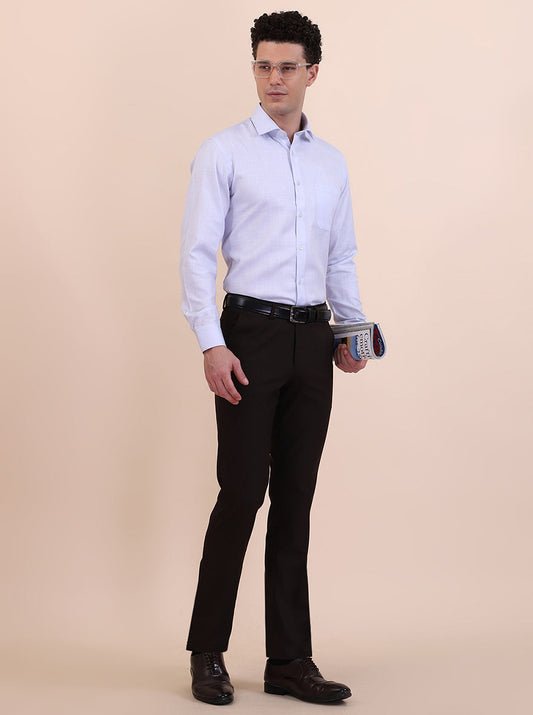Sky Blue Solid Slim Fit Formal Shirt | Greenfibre