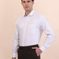 White & Grey Striped Regular Fit Formal Shirt | Greenfibre