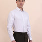 White & Grey Striped Regular Fit Formal Shirt | Greenfibre