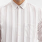 Brown Striped Slim Fit Casual Shirt | Greenfibre