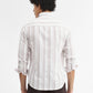 Brown Striped Slim Fit Casual Shirt | Greenfibre