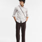 Brown Striped Slim Fit Casual Shirt | Greenfibre