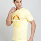 Lemon Yellow Printed Slim Fit T-Shirt | Greenfibre