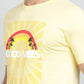 Lemon Yellow Printed Slim Fit T-Shirt | Greenfibre