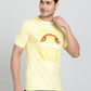 Lemon Yellow Printed Slim Fit T-Shirt | Greenfibre