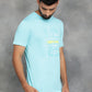 Aqua Blue Printed Slim Fit T-Shirt | GreenFibre