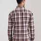 Beige Checked Slim Fit Casual Shirt | Greenfibre