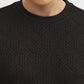 Black Jacquard Slim Fit Winter T-Shirt | Greenfibre