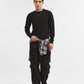 Black Jacquard Slim Fit Winter T-Shirt | Greenfibre