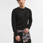 Black Jacquard Slim Fit Winter T-Shirt | Greenfibre