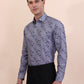 Grey Printed Slim Fit Party Wear Shirt | Greenfibre