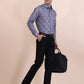 Grey Printed Slim Fit Party Wear Shirt | Greenfibre
