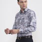 Grey Printed Slim Fit Party Wear Shirt | Greenfibre