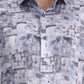 Grey Printed Slim Fit Party Wear Shirt | Greenfibre