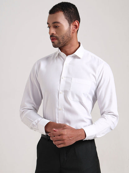 White Striped Regular Fit Formal Shirt | Greenfibre
