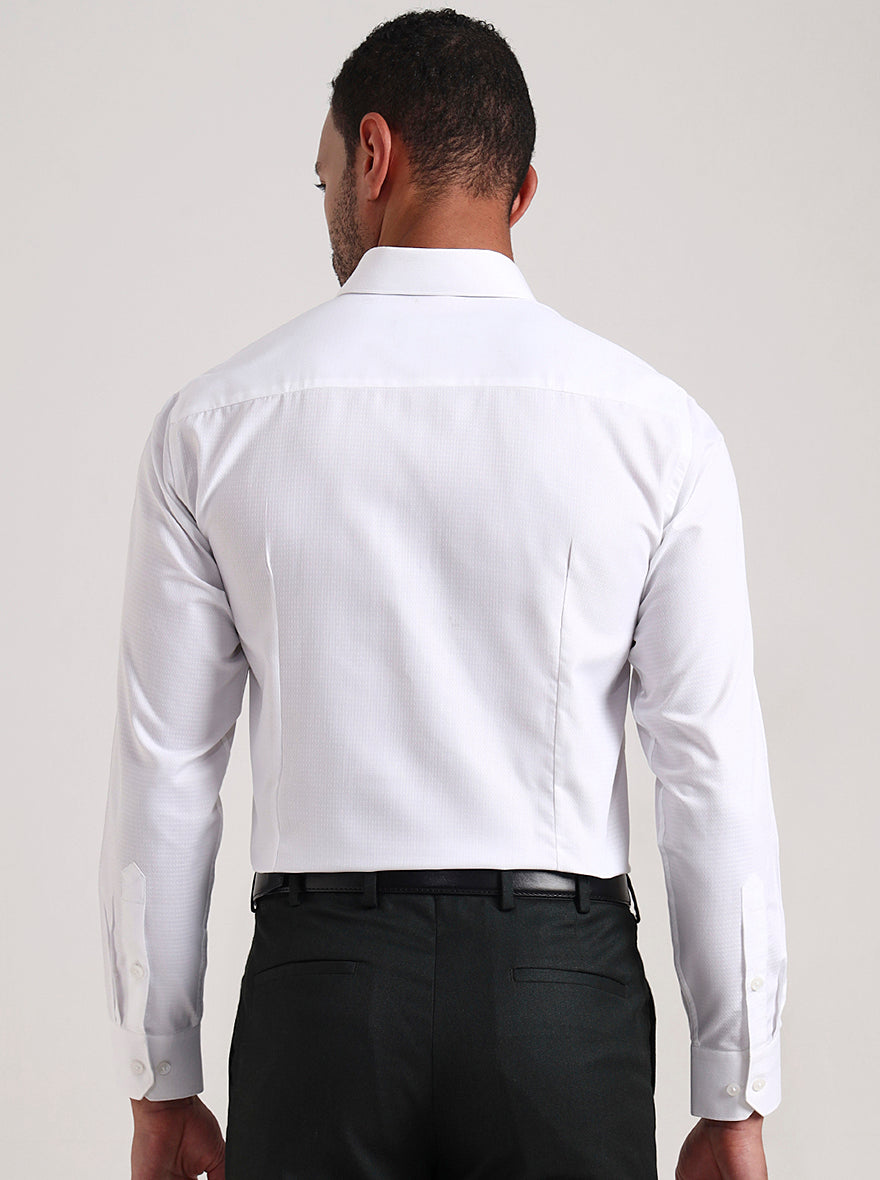 White Striped Regular Fit Formal Shirt | Greenfibre