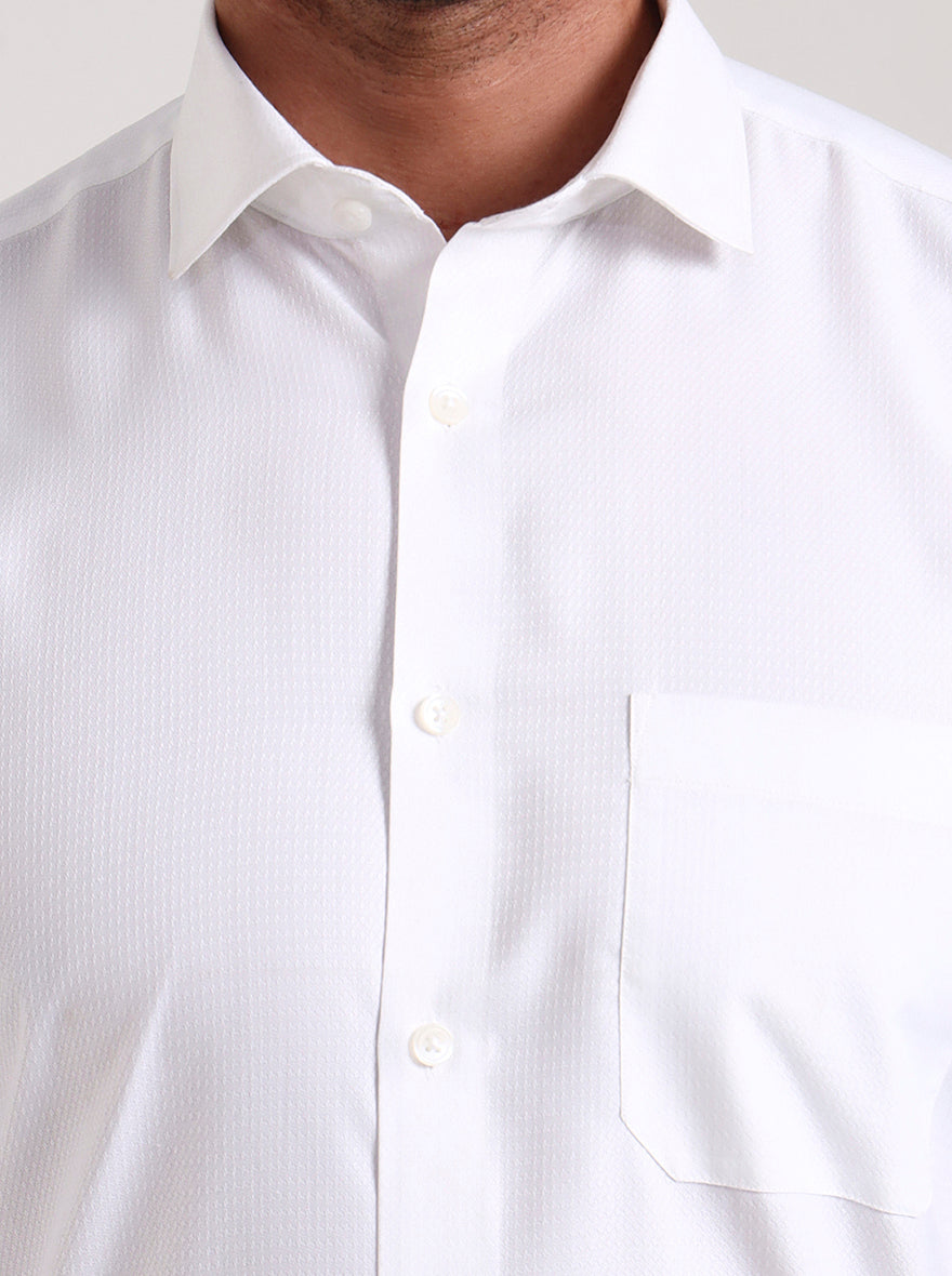 White Striped Regular Fit Formal Shirt | Greenfibre