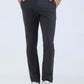 Dark Grey Solid Super Slim Fit Casual Trouser | Greenfibre