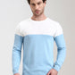 White & Sky Blue Striped Slim Fit T-Shirt | Greenfibre