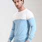 White & Sky Blue Striped Slim Fit T-Shirt | Greenfibre