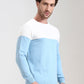White & Sky Blue Striped Slim Fit T-Shirt | Greenfibre