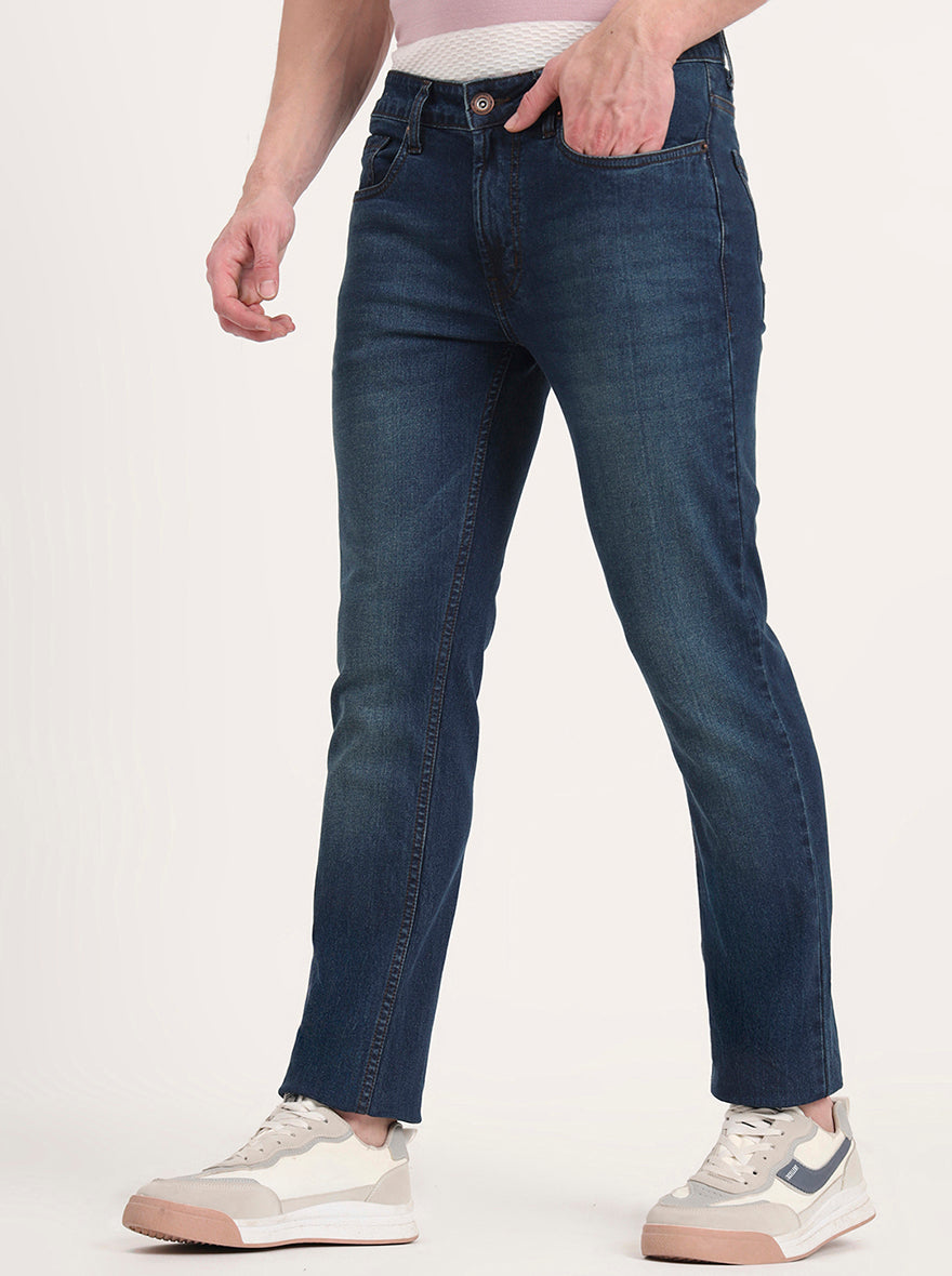 Dark Indigo Washed Narrow Fit Jeans | Greenfibre