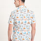 White Printed Slim Fit Casual Shirt | JadeBlue