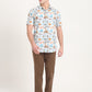 White Printed Slim Fit Casual Shirt | JadeBlue